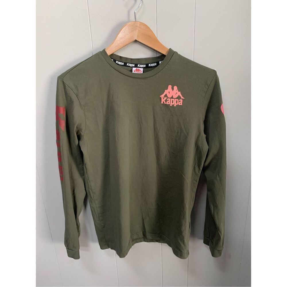 Kappa Green Pink Long Sleeve T-Shirt Medium